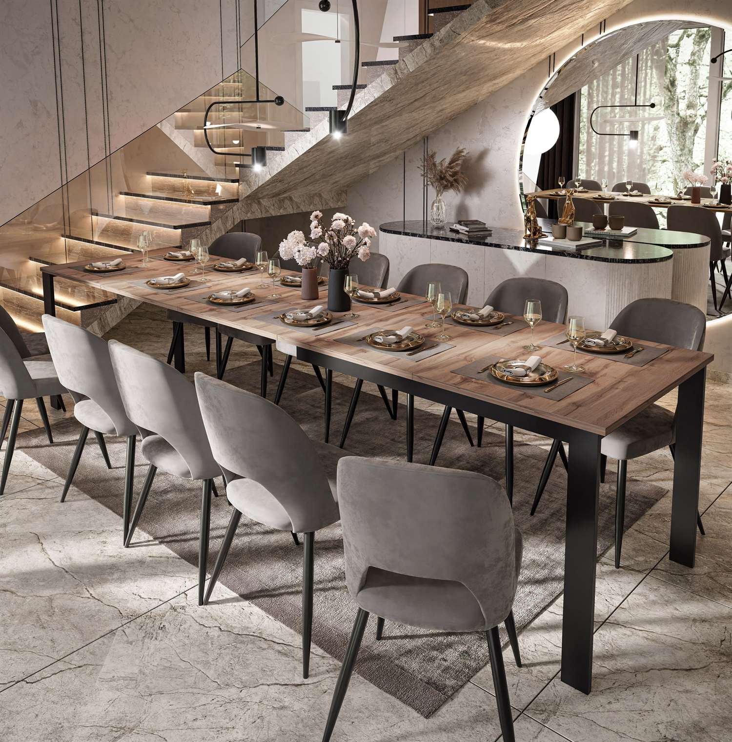 Stół rozkładany ART LOFT 125-292 cm