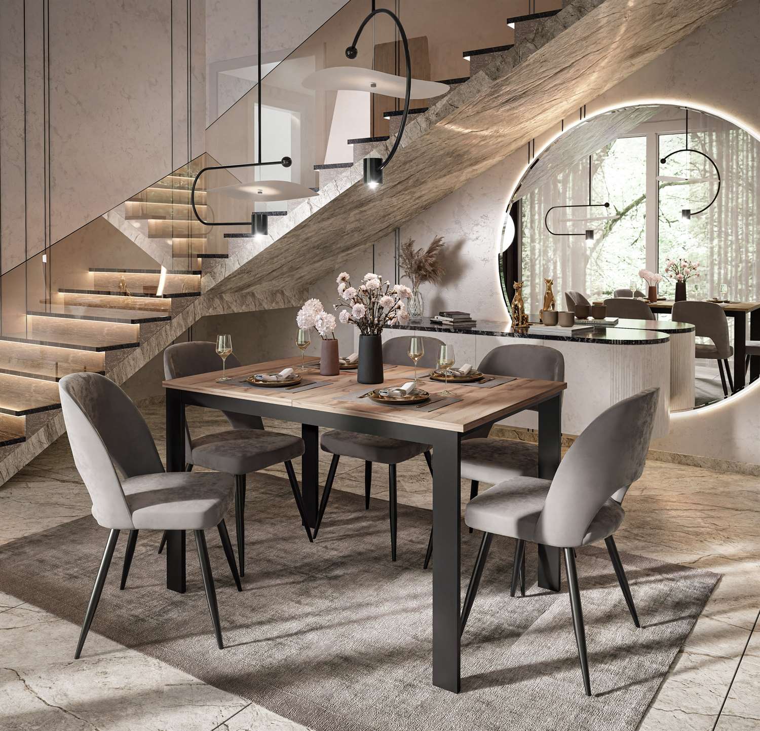 Stół rozkładany ART LOFT 125-292 cm