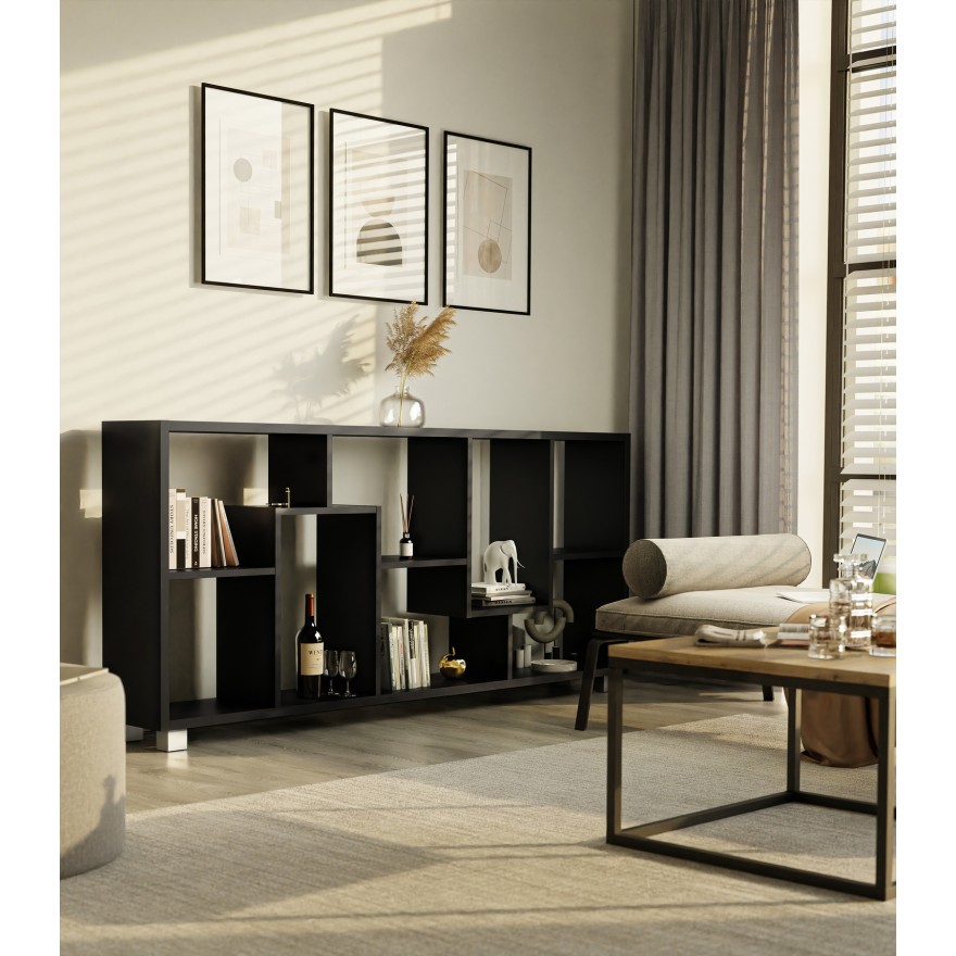 Regał stojący ZICK ZACK czarny mat