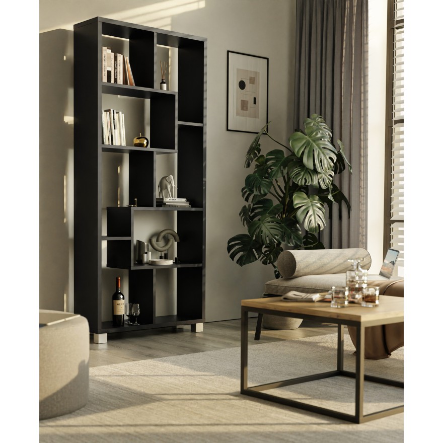 Regał stojący ZICK ZACK biały czarny mat