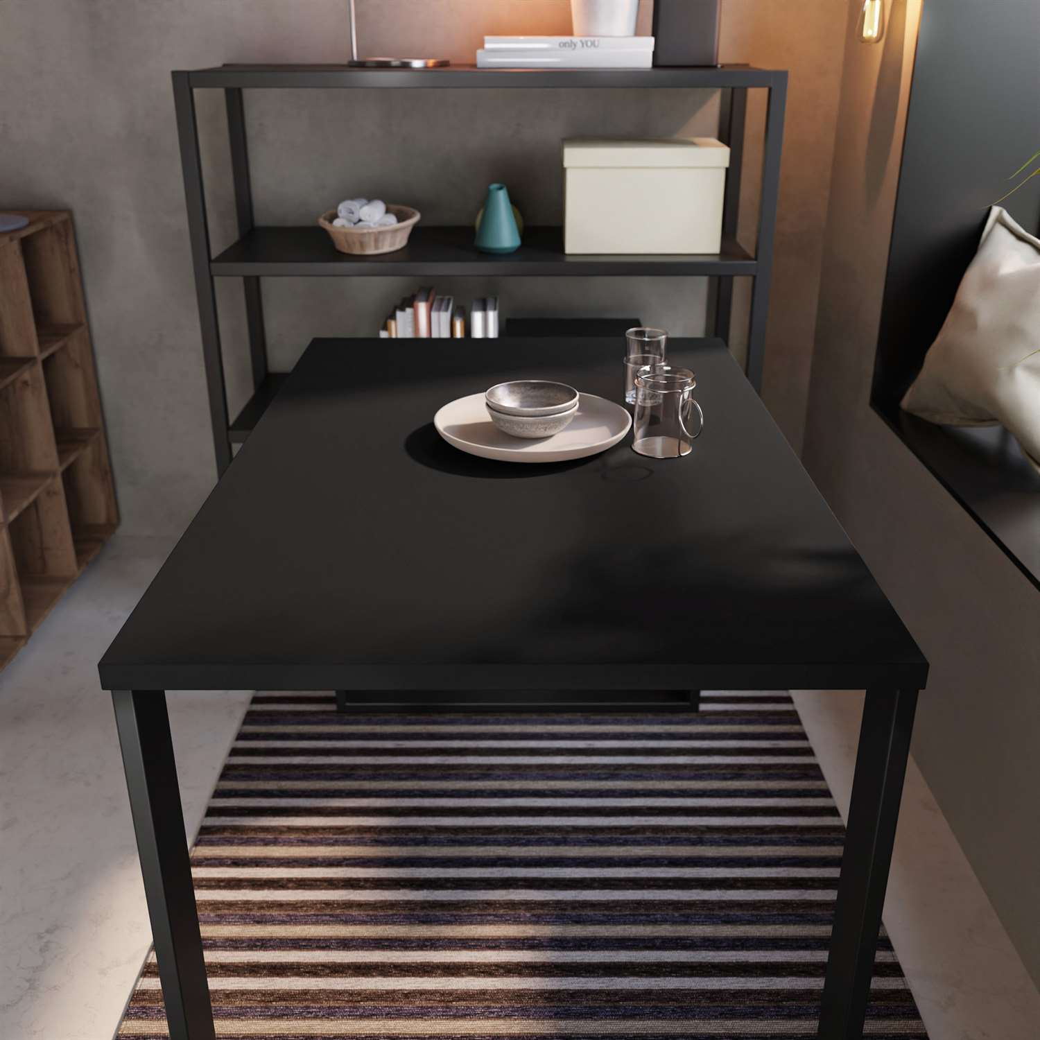 Stół nierozkładany ART SLIM 110 cm czarny mat