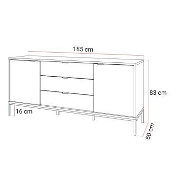 Komoda dwudrzwiowa LIAM z szufladami