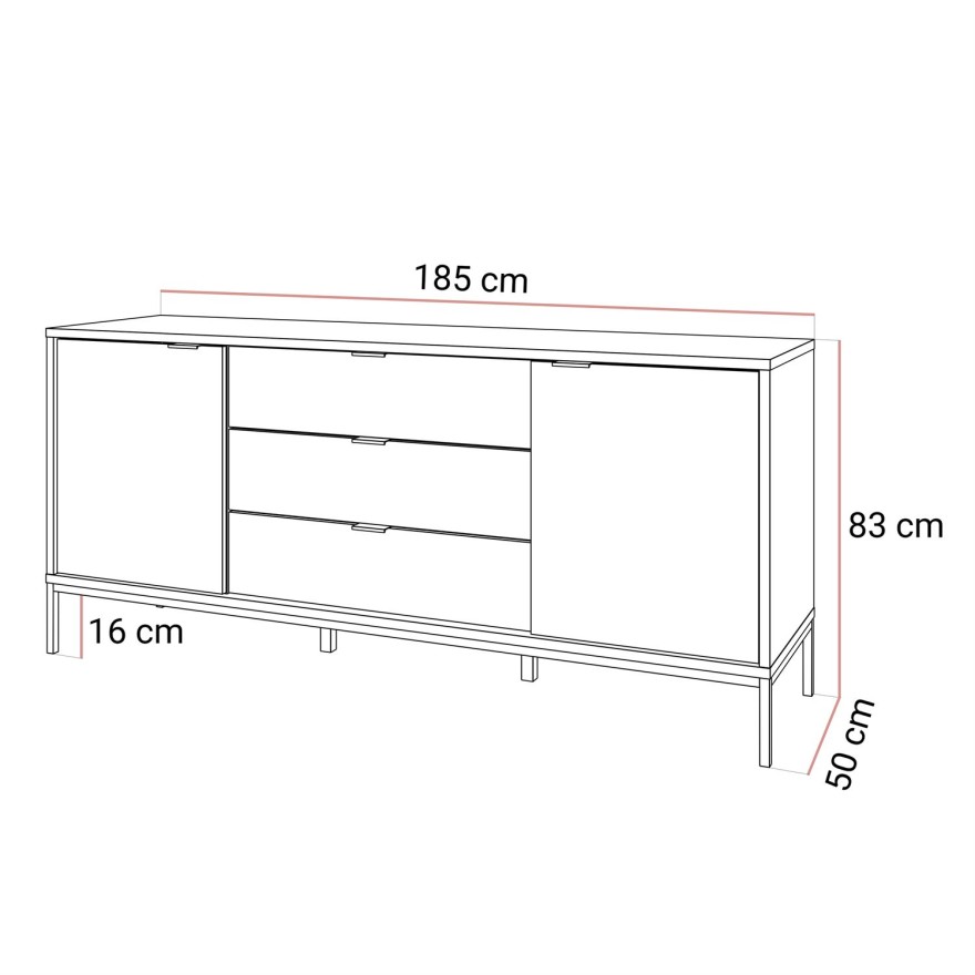 Komoda dwudrzwiowa LIAM z szufladami