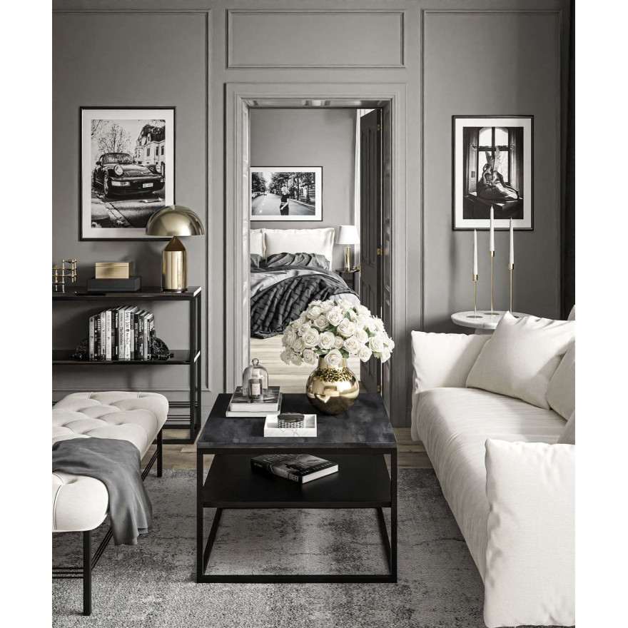 Ława NOVA z półką ciemny beton Ława NOVA z półką ciemny beton