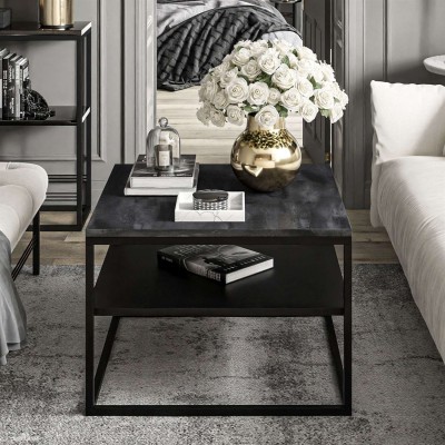 Ława NOVA z półką ciemny beton Ława NOVA z półką ciemny beton