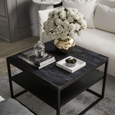 Ława NOVA z półką ciemny beton Ława NOVA z półką ciemny beton