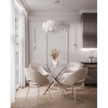 Okrągły stół BEIRA 90 cm szklany blat