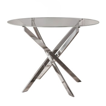 Okrągły stół BEIRA 90 cm szklany blat