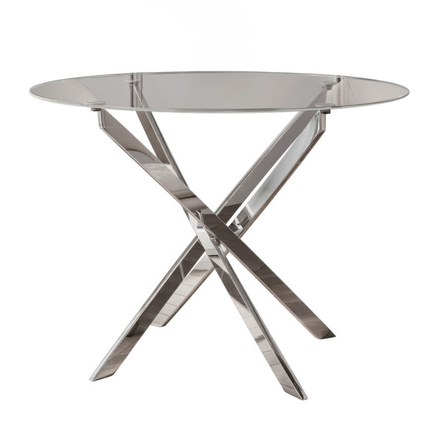 Okrągły stół BEIRA 90 cm szklany blat