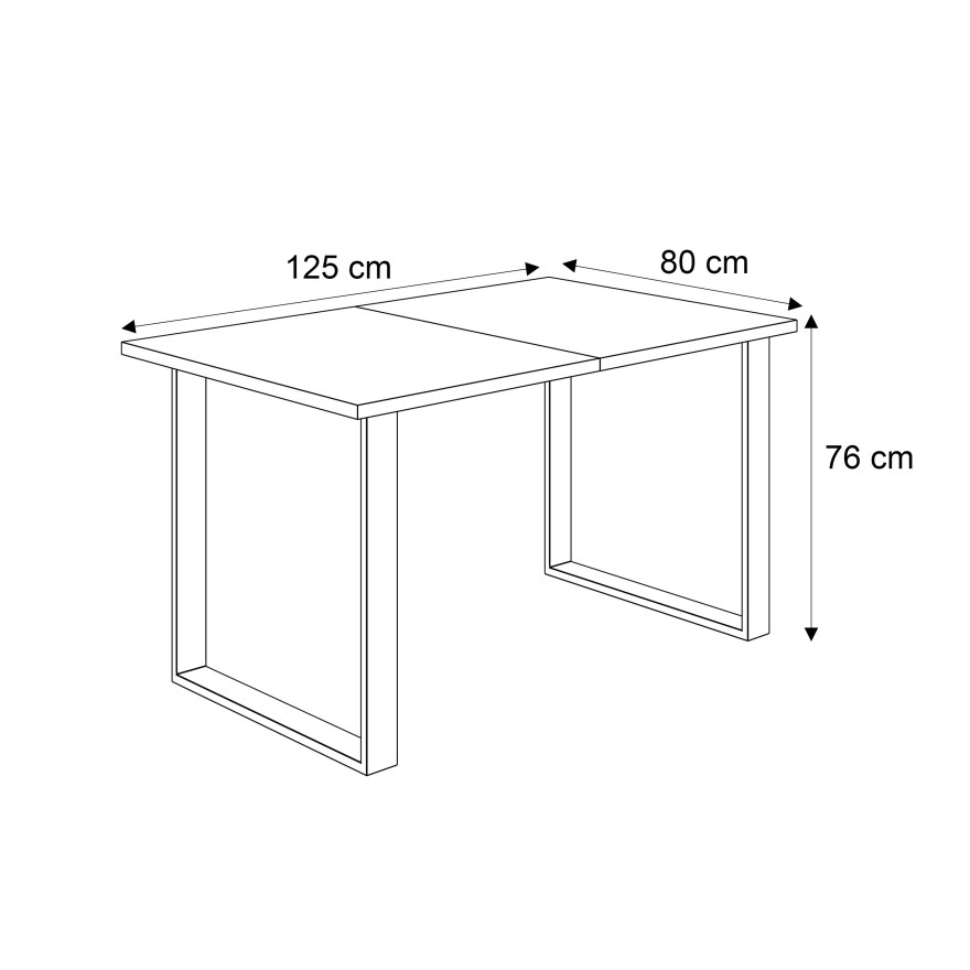 Stół ART 125 cm nierozkładany dąb artisan/stirling/wotan