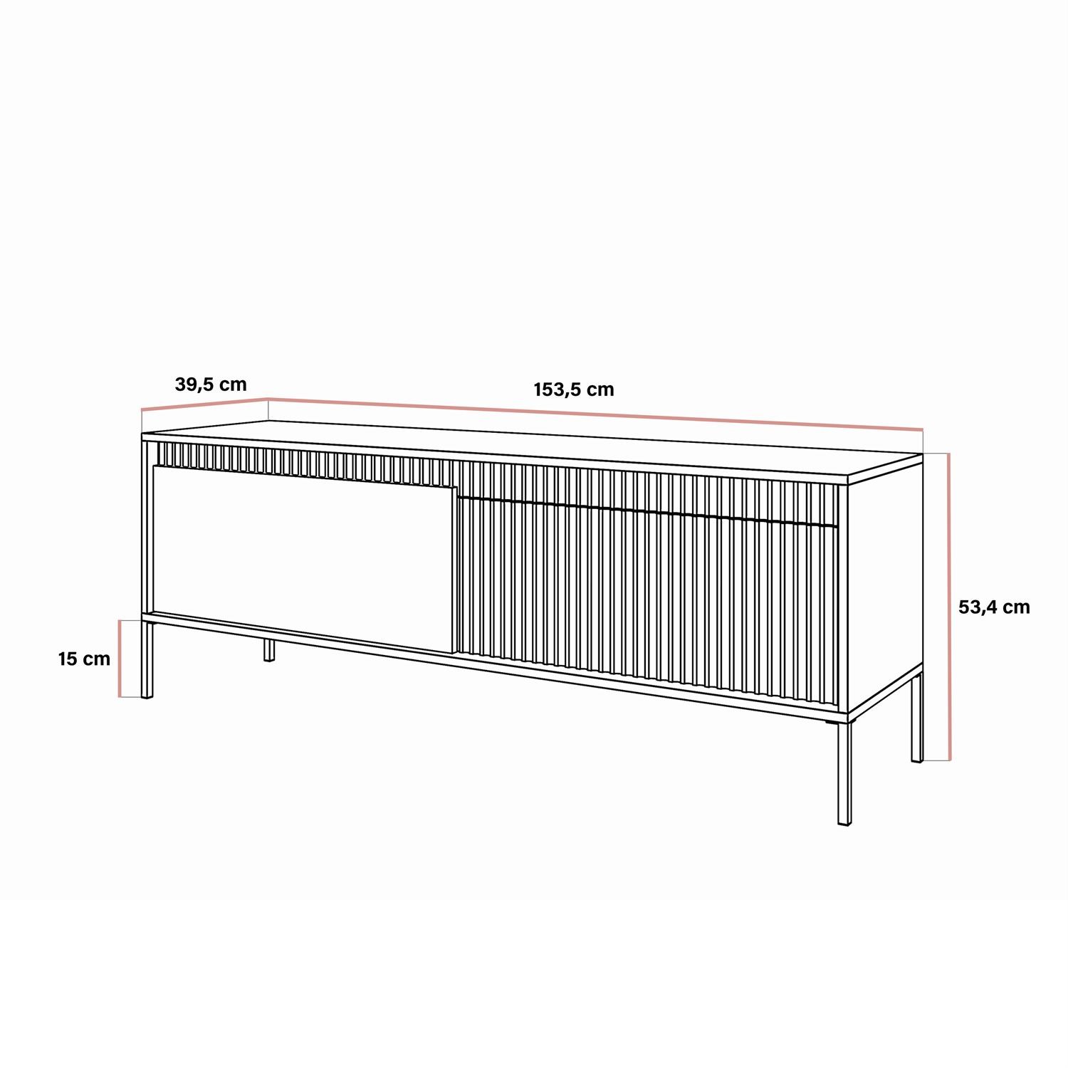 Dwudrzwiowa Szafka RTV YASUMI 153 cm czarny mat