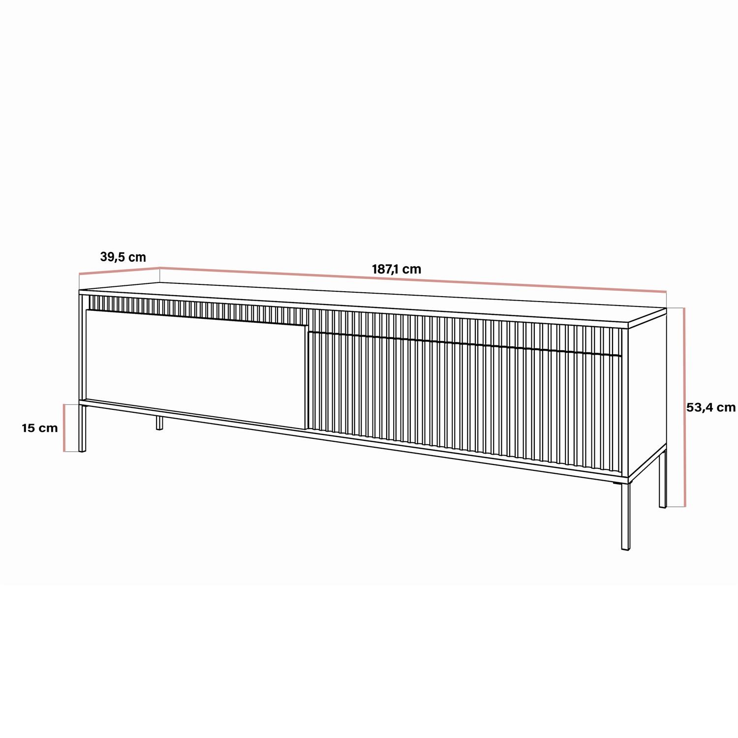 Dwudrzwiowa Szafka RTV YASUMI 187 cm czarny mat