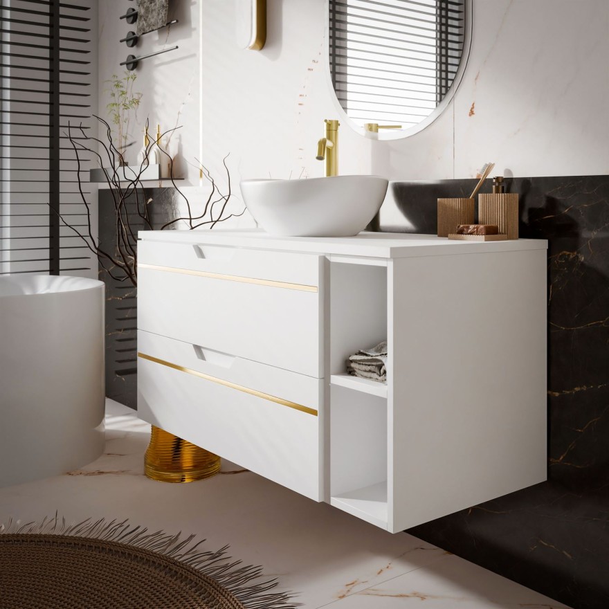 Szafka pod umywalkę OPIUM II 80 cm z regałem