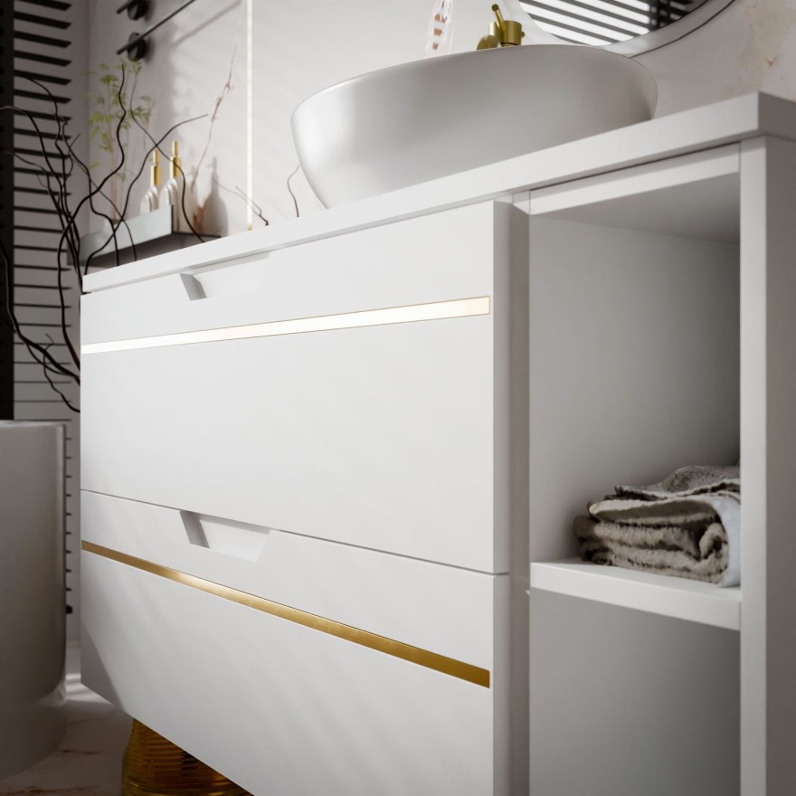 Szafka pod umywalkę OPIUM II 80 cm z regałem