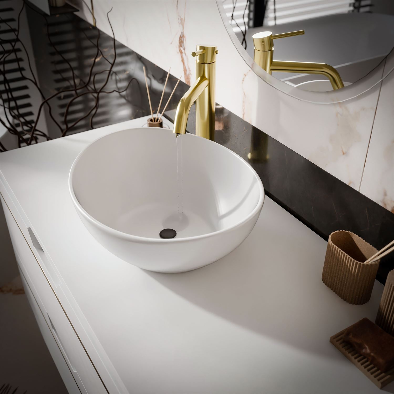 Szafka pod umywalkę OPIUM II 80 cm z regałem