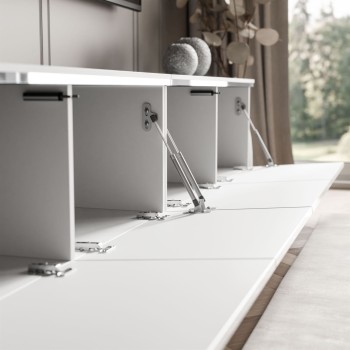 Szafka RTV CELINE GLOSS SILVER 200 cm na nóżkach