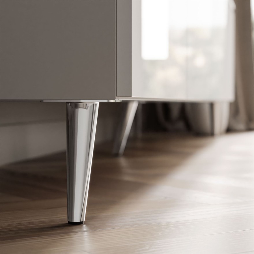 Szafka RTV CELINE GLOSS SILVER 200 cm na nóżkach