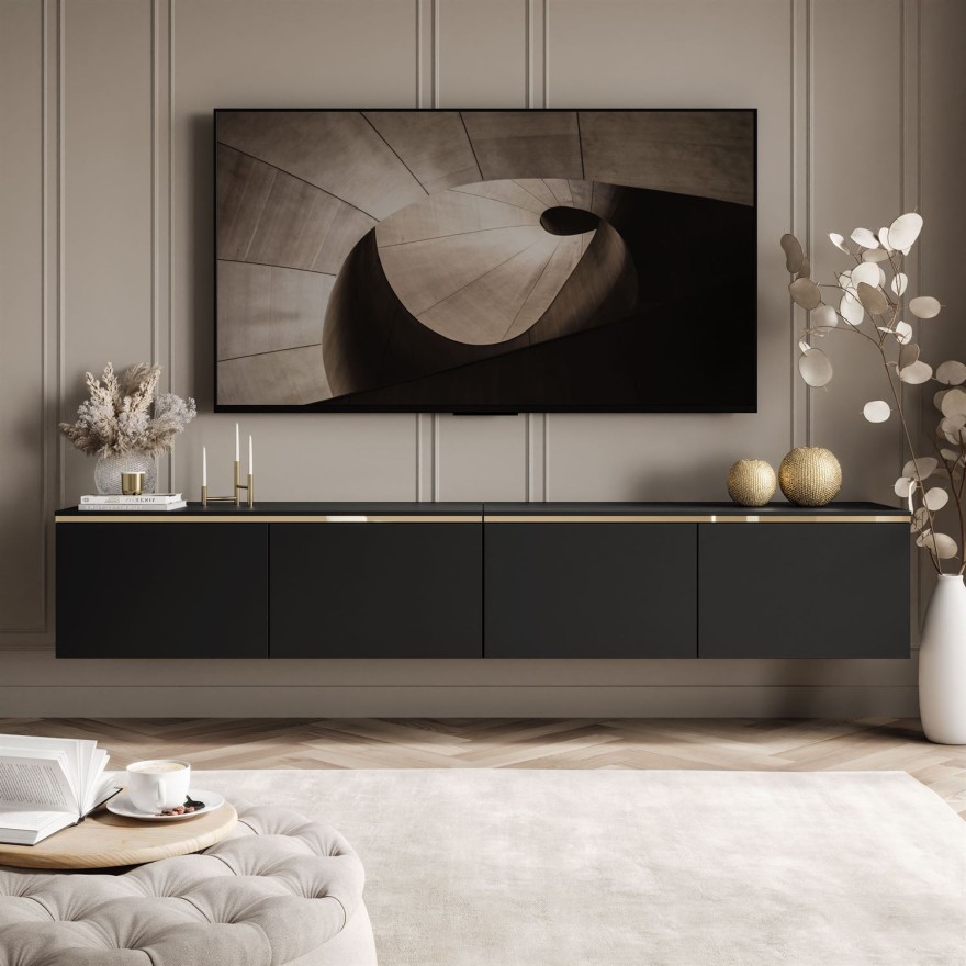 Szafka RTV wisząca CELINE 200 cm z oświetleniem LED