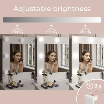 Toaletka kosmetyczna z lustrem GLAMOUR biały mat