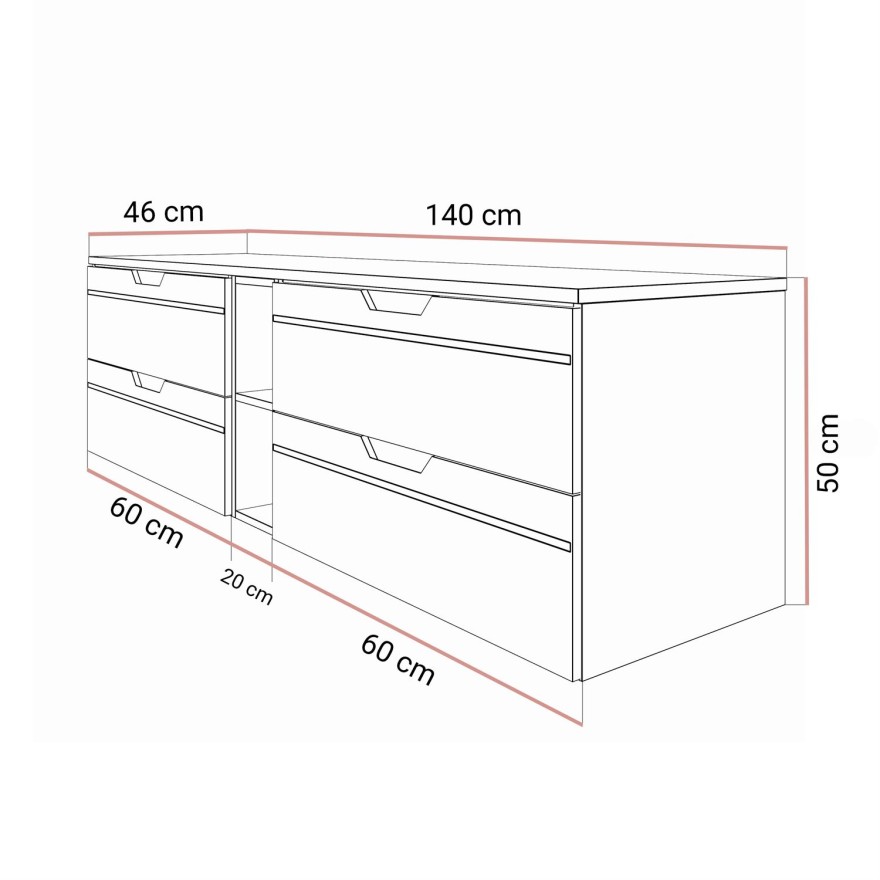 Szafka łazienkowa OPIUM III 140 cm