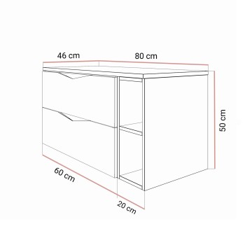 Zestaw łazienkowy MIRA II 80 cm z regałem