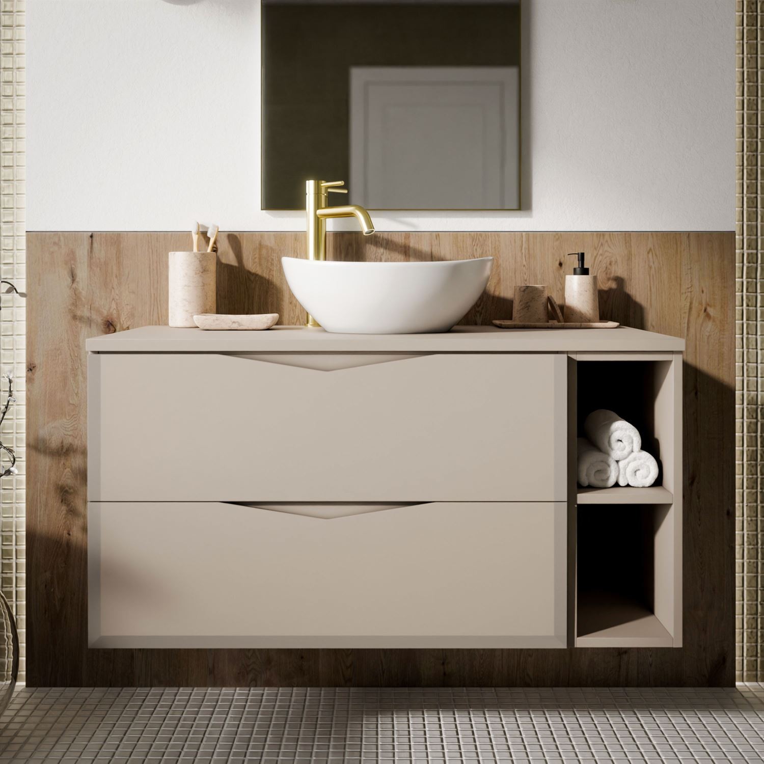 Szafka pod umywalkę MIRA II 80 cm z regałem