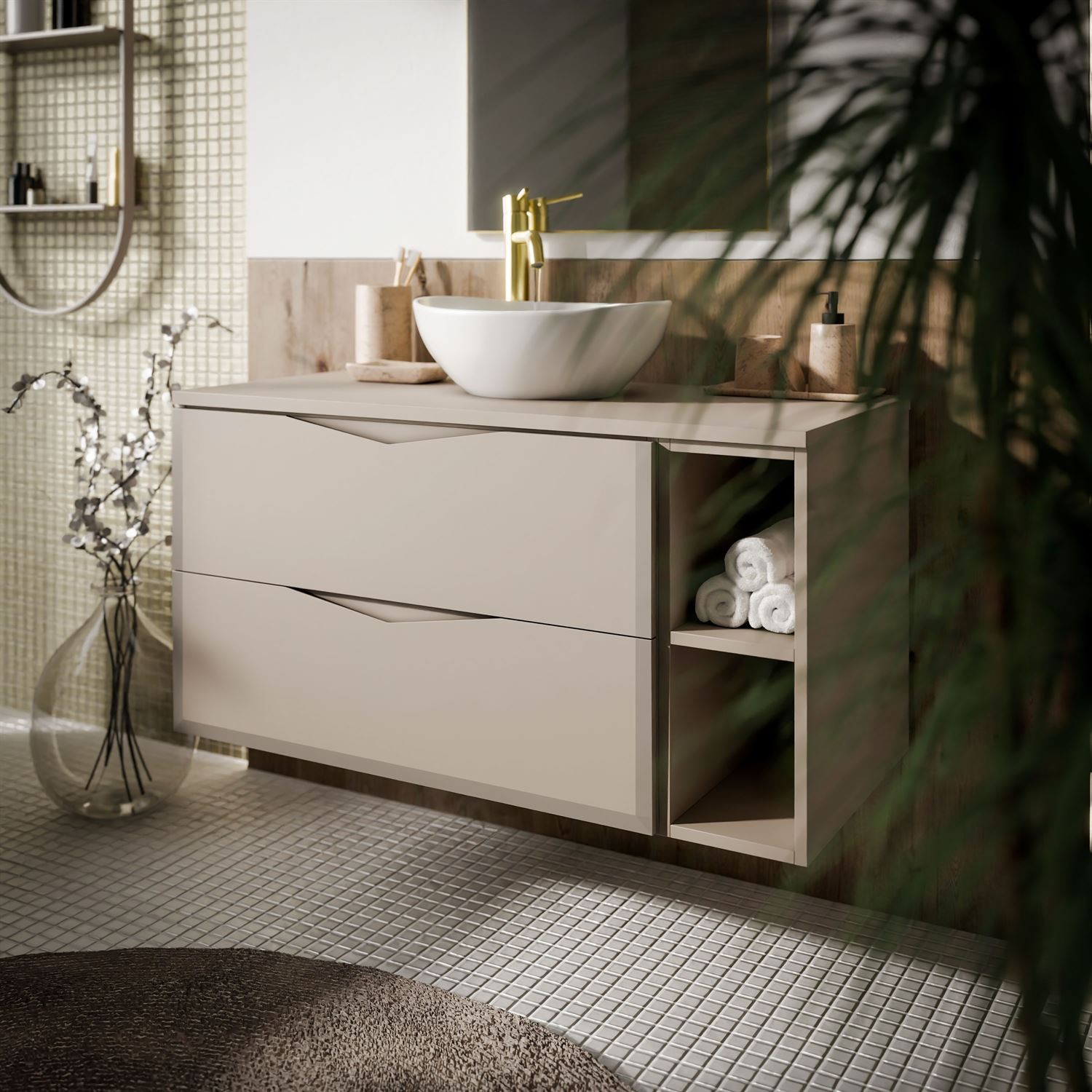 Szafka pod umywalkę MIRA II 80 cm z regałem