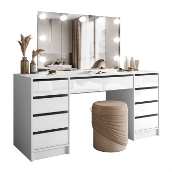 Toaletka MADA DOUBLE ELITE z lustrem i oświetleniem