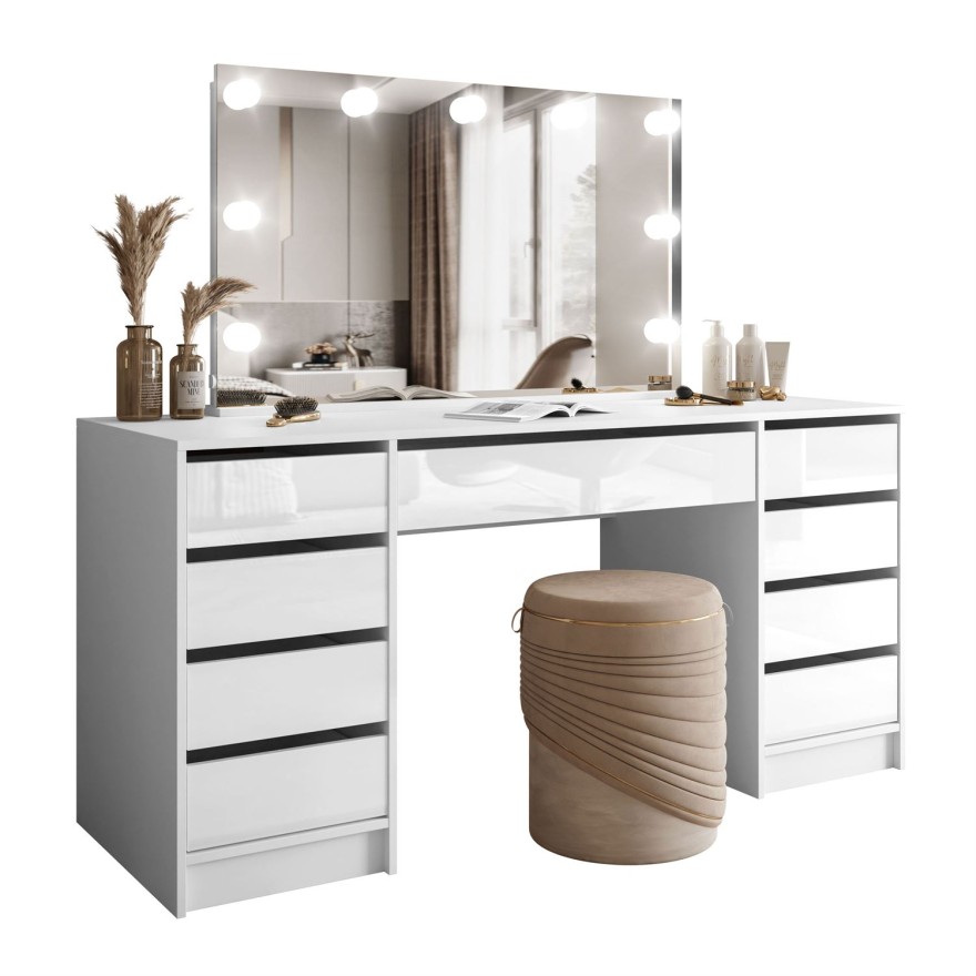 Toaletka MADA DOUBLE ELITE z lustrem i oświetleniem