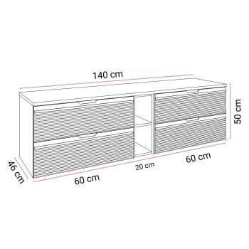 Szafka pod umywalkę ARTEMIS III 140 cm