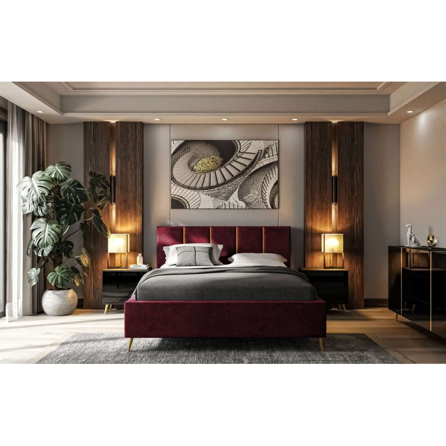 Łóżko tapicerowane TIFFANY z pojemnikiem - French Velvet 663