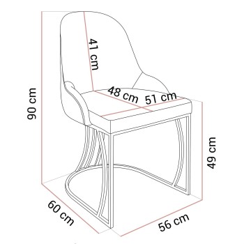 Krzesło tapicerowane SOPHIE złoty chrom