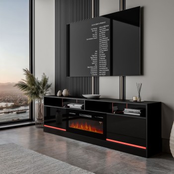 Szafka RTV CAMINO II z kominkiem elektrycznym i oświetleniem