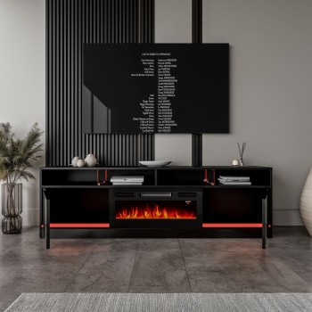 Szafka RTV CAMINO II z kominkiem elektrycznym i oświetleniem