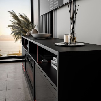 Szafka RTV CAMINO II z kominkiem elektrycznym i oświetleniem