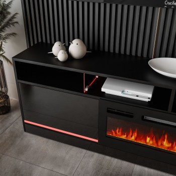 Szafka RTV CAMINO II z kominkiem elektrycznym i oświetleniem