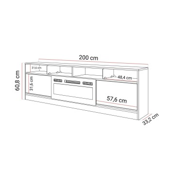 Szafka RTV CAMINO II z kominkiem elektrycznym i oświetleniem