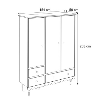 Szafa trzydrzwiowa BABUSHKA