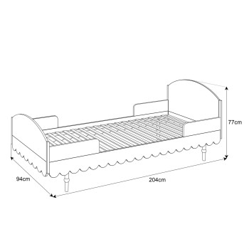 Łóżko dziecięce BABUSHKA 90x200 cm
