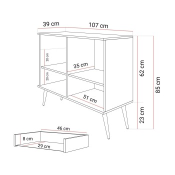 Komoda dwudrzwiowa OXFORD KSZ107 z szufladami