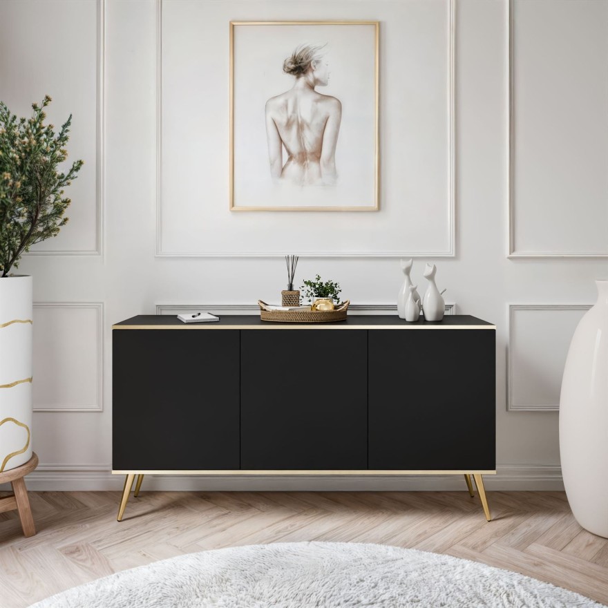 Komoda trzydrzwiowa OXFORD K160 na złotych nóżkach