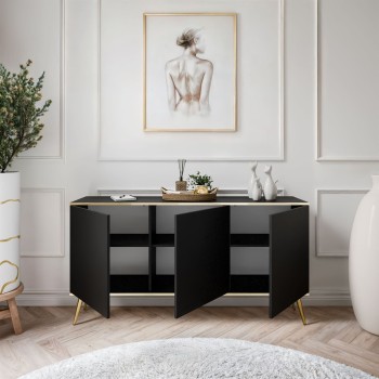 Komoda trzydrzwiowa OXFORD K160 na złotych nóżkach