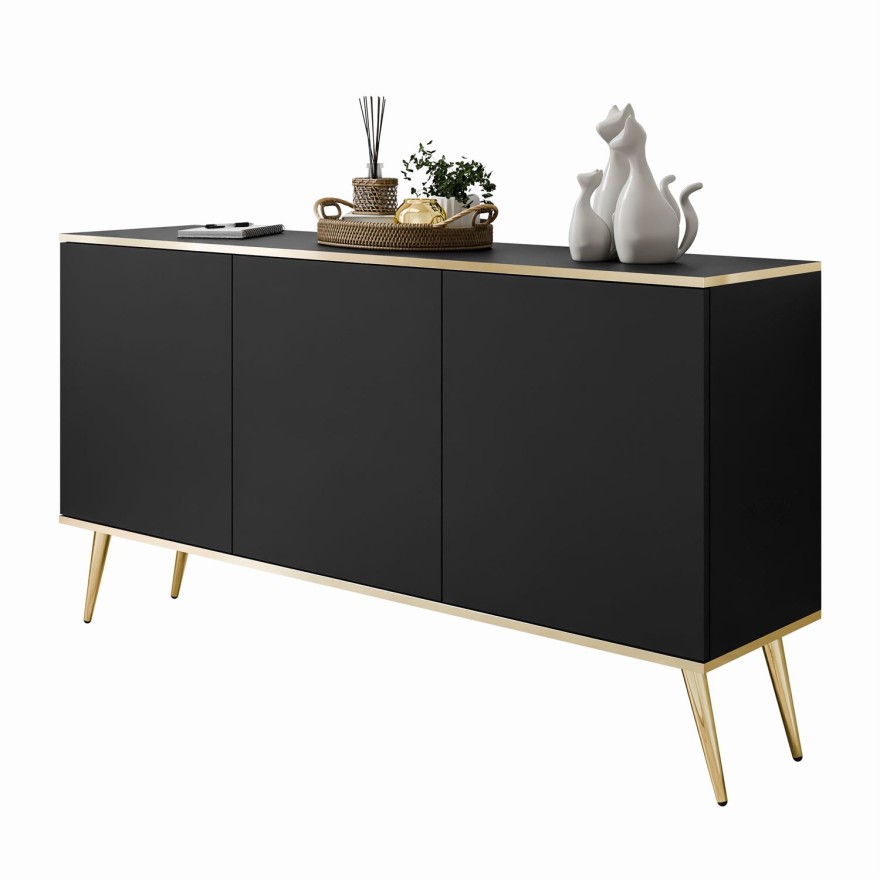 Komoda trzydrzwiowa OXFORD K160 na złotych nóżkach