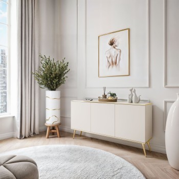 Komoda trzydrzwiowa OXFORD K160 na złotych nóżkach