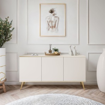 Komoda trzydrzwiowa OXFORD K160 na złotych nóżkach