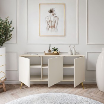 Komoda trzydrzwiowa OXFORD K160 na złotych nóżkach