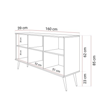 Komoda trzydrzwiowa OXFORD K160 na złotych nóżkach
