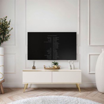 Szafka pod telewizor OXFORD III 135 cm na złotych nóżkach