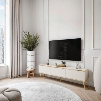 Szafka pod telewizor OXFORD III 175 cm na złotych nóżkach