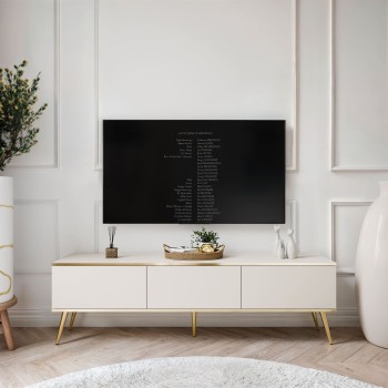 Szafka pod telewizor OXFORD III 175 cm na złotych nóżkach